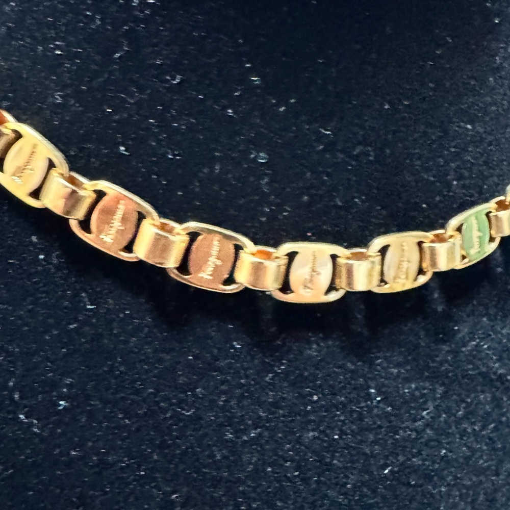 Salvatore Ferragamo Gold Link Choker Necklace - Picture 2 of 4